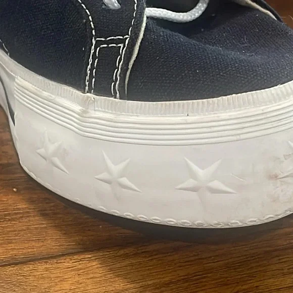 RARE Converse One Star Platform Ox sneakers 564031C black red bottom soles 5.5 - Picture 6 of 17